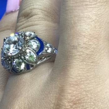 925 Sterling Silver CZ Ring Size 6.5