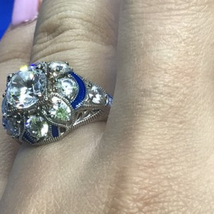 925 Sterling Silver CZ Ring Size 6.5