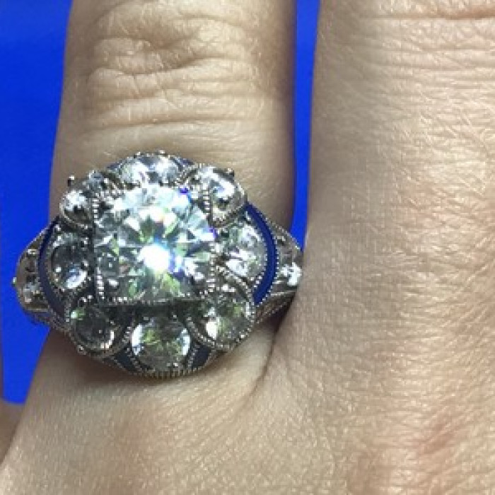 925 Sterling Silver CZ Ring Size 6.5