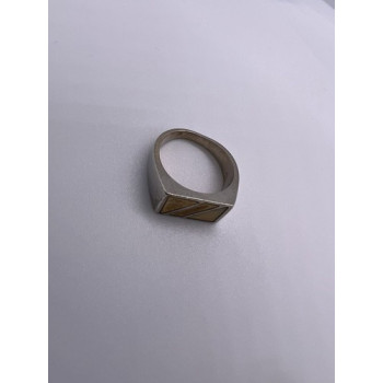 925 Sterling Silver Agate Ring Size 8