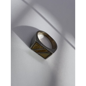 925 Sterling Silver Agate Ring Size 8