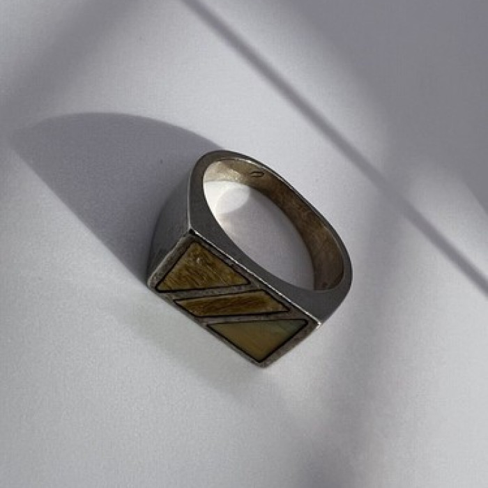 925 Sterling Silver Agate Ring Size 8