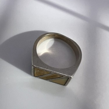 925 Sterling Silver Agate Ring Size 8