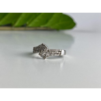 925 Sterling Silver White Topaz Ring Size 9