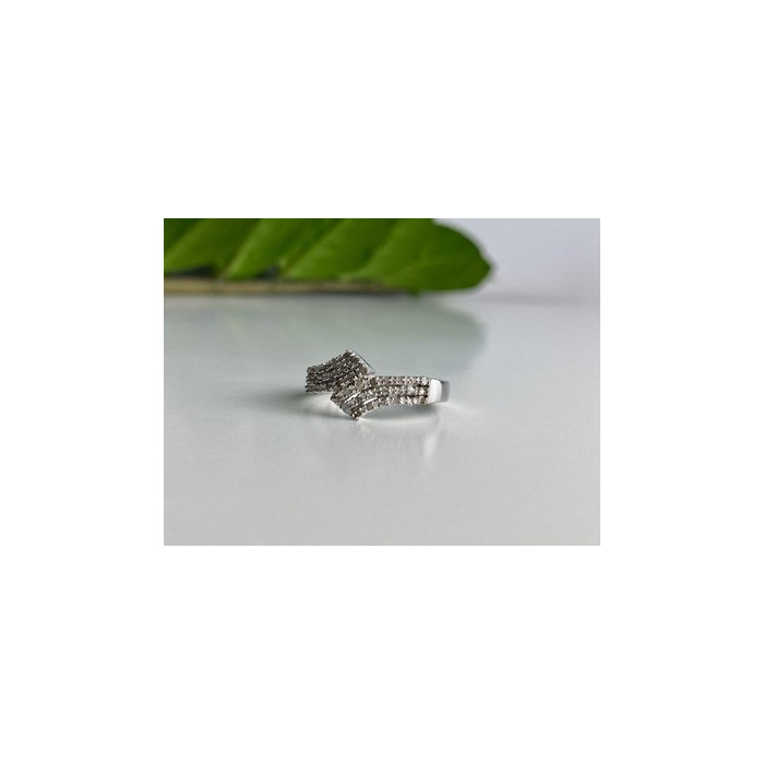 925 Sterling Silver White Topaz Ring Size 9