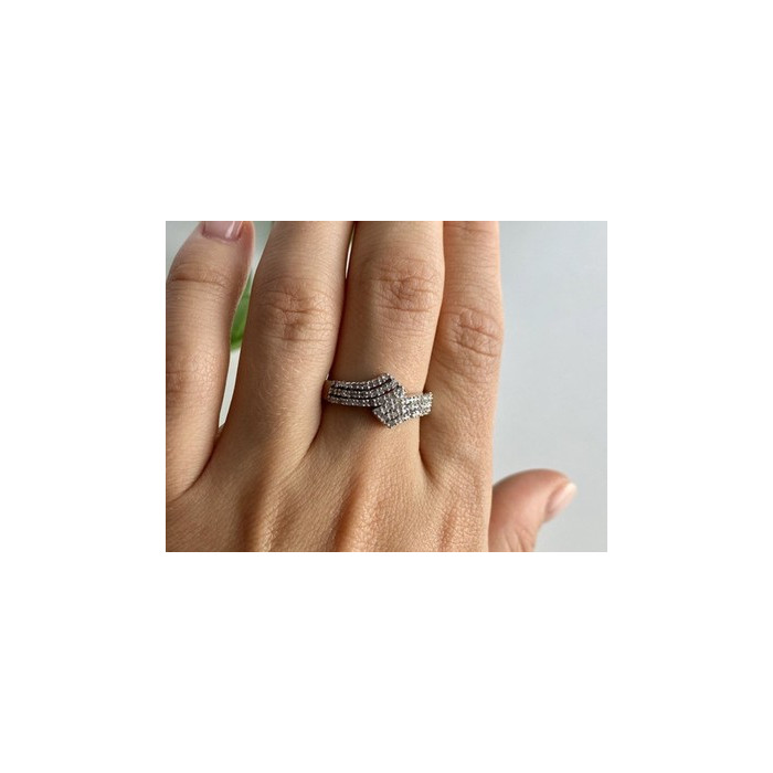 925 Sterling Silver White Topaz Ring Size 9