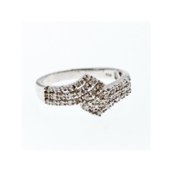 925 Sterling Silver White Topaz Ring Size 9