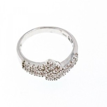 925 Sterling Silver White Topaz Ring Size 9