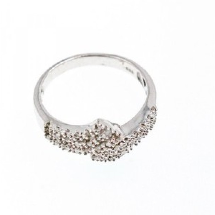 925 Sterling Silver White Topaz Ring Size 9