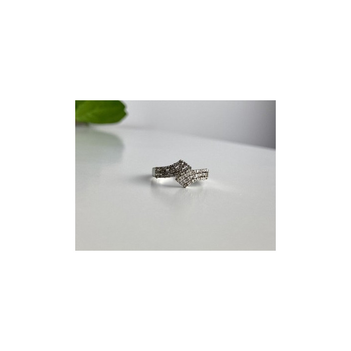 925 Sterling Silver White Topaz Ring Size 9
