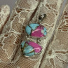 925 Sterling Silver Cotton Candy Turquoise Pendant Length 1.5 Inch