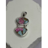 925 Sterling Silver Cotton Candy Turquoise Pendant Length 1.5 Inch