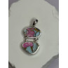 925 Sterling Silver Cotton Candy Turquoise Pendant Length 1.5 Inch
