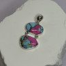 925 Sterling Silver Cotton Candy Turquoise Pendant Length 1.5 Inch