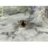 925 Sterling Silver Garnet & Marcasites Ring Size 6.75