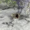 925 Sterling Silver Garnet & Marcasites Ring Size 6.75