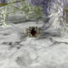925 Sterling Silver Garnet & Marcasites Ring Size 6.75