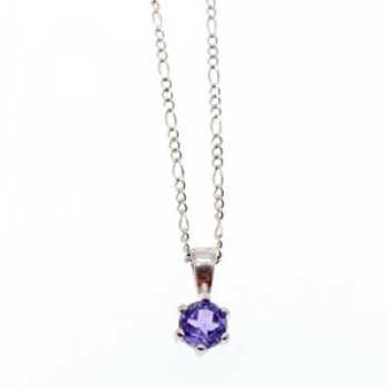 925 Sterling Silver Iolite Chain With Pendant