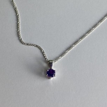 925 Sterling Silver Iolite Chain With Pendant