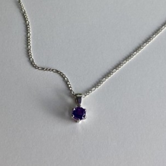 925 Sterling Silver Iolite Chain With Pendant