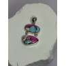 925 Sterling Silver Cotton Candy Turquoise Pendant Length 1.5 Inch
