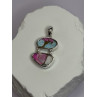 925 Sterling Silver Cotton Candy Turquoise Pendant Length 1.5 Inch