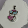 925 Sterling Silver Cotton Candy Turquoise Pendant Length 1.5 Inch