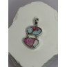 925 Sterling Silver Cotton Candy Turquoise Pendant Length 1.5 Inch