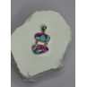 925 Sterling Silver Cotton Candy Turquoise Pendant Length 1.5 Inch