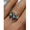 925 Sterling Silver Topaz Ring Size 6
