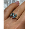 925 Sterling Silver Topaz Ring Size 6