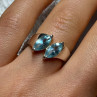 925 Sterling Silver Topaz Ring Size 6