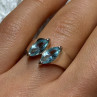 925 Sterling Silver Topaz Ring Size 6