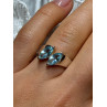 925 Sterling Silver Topaz Ring Size 6