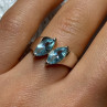 925 Sterling Silver Topaz Ring Size 6