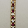 925 Sterling Silver Vermeil Ruby AND Quartz Bracelet Size 7.15 IN