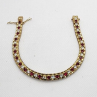 925 Sterling Silver Vermeil Ruby AND Quartz Bracelet Size 7.15 IN