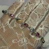 925 Sterling Silver Oyster Turquoise & Topaz Bracelet Length 6-8 Inch
