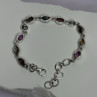 925 Sterling Silver Oyster Turquoise & Topaz Bracelet Length 6-8 Inch