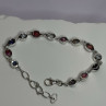 925 Sterling Silver Oyster Turquoise & Topaz Bracelet Length 6-8 Inch