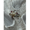 925 STERLING SILVER PEARLS & RUBY RING SIZE 8