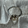 925 Sterling Silver Pearls & Ruby Ring Size 8