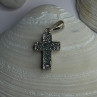 925 Sterling Silver Amber Cross Pendant Length 1.50 Inch