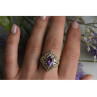 925 Sterling Silver Purple Tourmaline Ring Size 8