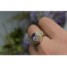 925 Sterling Silver Purple Tourmaline Ring Size 8