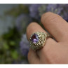 925 Sterling Silver Purple Tourmaline Ring Size 8