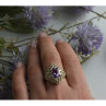 925 Sterling Silver Purple Tourmaline Ring Size 8