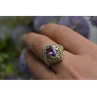 925 Sterling Silver Purple Tourmaline Ring Size 8