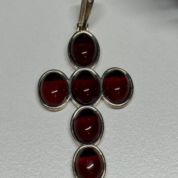 925 Sterling Silver Agate Cross