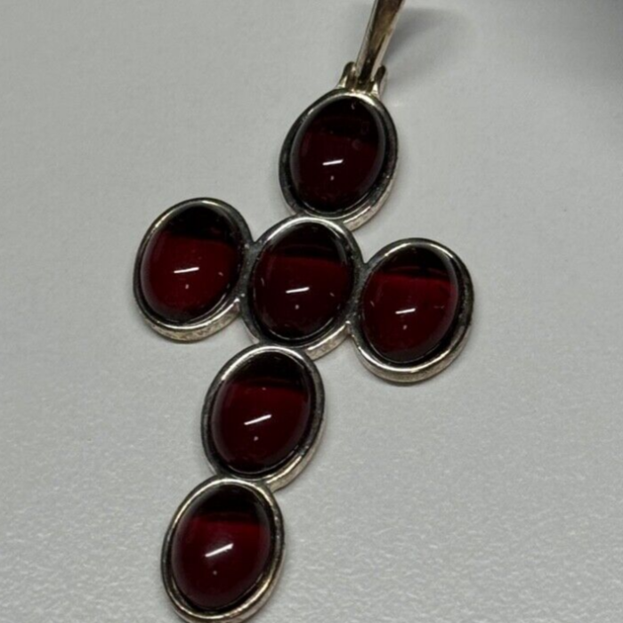 925 Sterling Silver Agate Cross